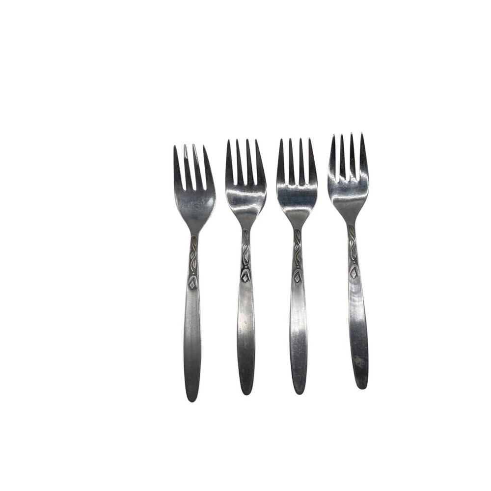 Amefa Tulip Time Stainless Steel salad Forks Set Of 4 Discontinued Pattern Holla